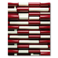 Red White Cylinder Geometric Rug