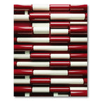Red White Cylinder Geometric Rug