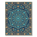 Royal Blue Floral Medallion Boho Rug