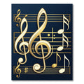 Golden Treble Clef Musical Note Art Rug