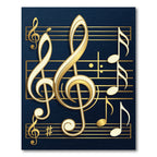 Golden Treble Clef Musical Note Art Rug