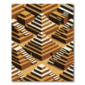 Golden Ochre Isometric Ziggurat Geometric Rug