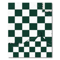 Emerald Green White Checkerboard House Rug