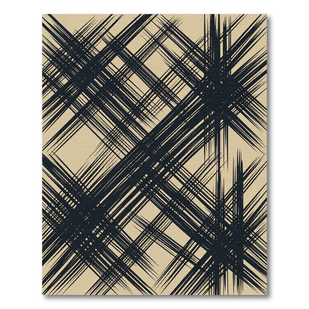 Dark Teal Grunge Plaid Lines Rug