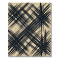 Dark Teal Grunge Plaid Lines Rug