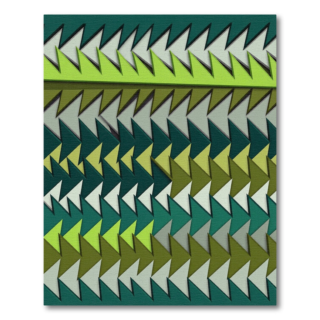 Green Gradient Geometric Arrow Rug