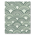 Sage Green Scalloped Geometric Arch Rug