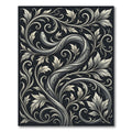 Ornate Silver Serpent Floral Accents Rug