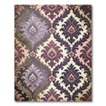 Elegant Damask Floral Plum and Cream Rug