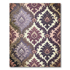 Elegant Damask Floral Plum and Cream Rug