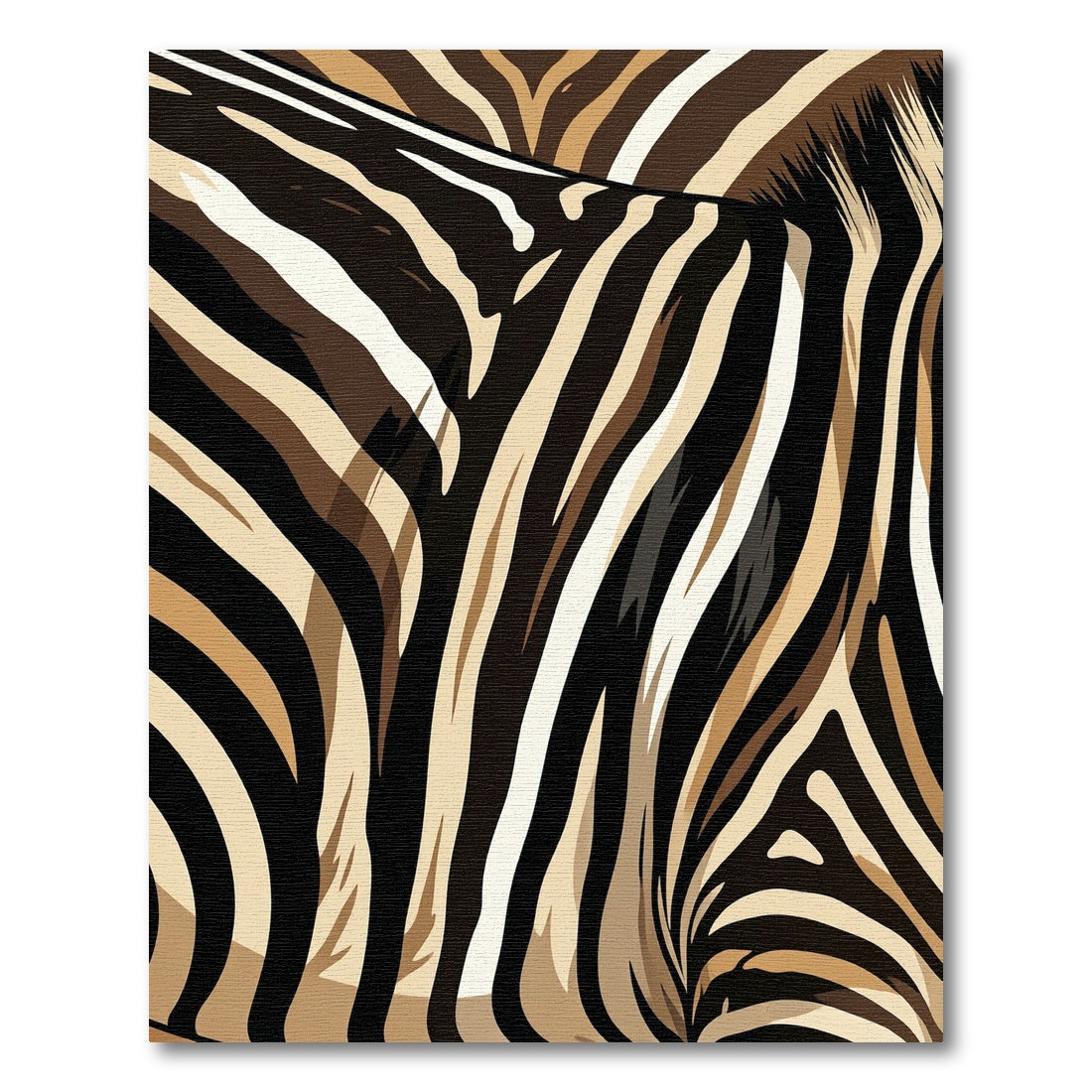 Brown Beige Black Zebra Stripes Rug