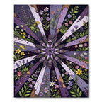 Radiant Purple Floral Mandala Sunburst Rug