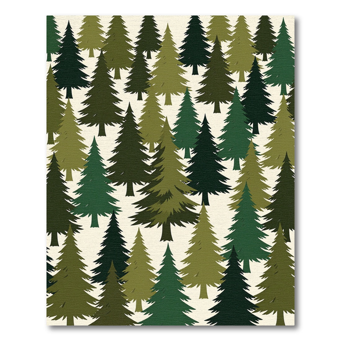 Forest Evergreen Woodland Silhouette Art Rug