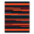 Modern Burnt Orange Abstract Linear Rug