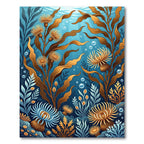 Golden Anemone Coral Blue Ocean Rug