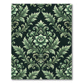 Elegant Sage Botanical Damask Scroll Rug