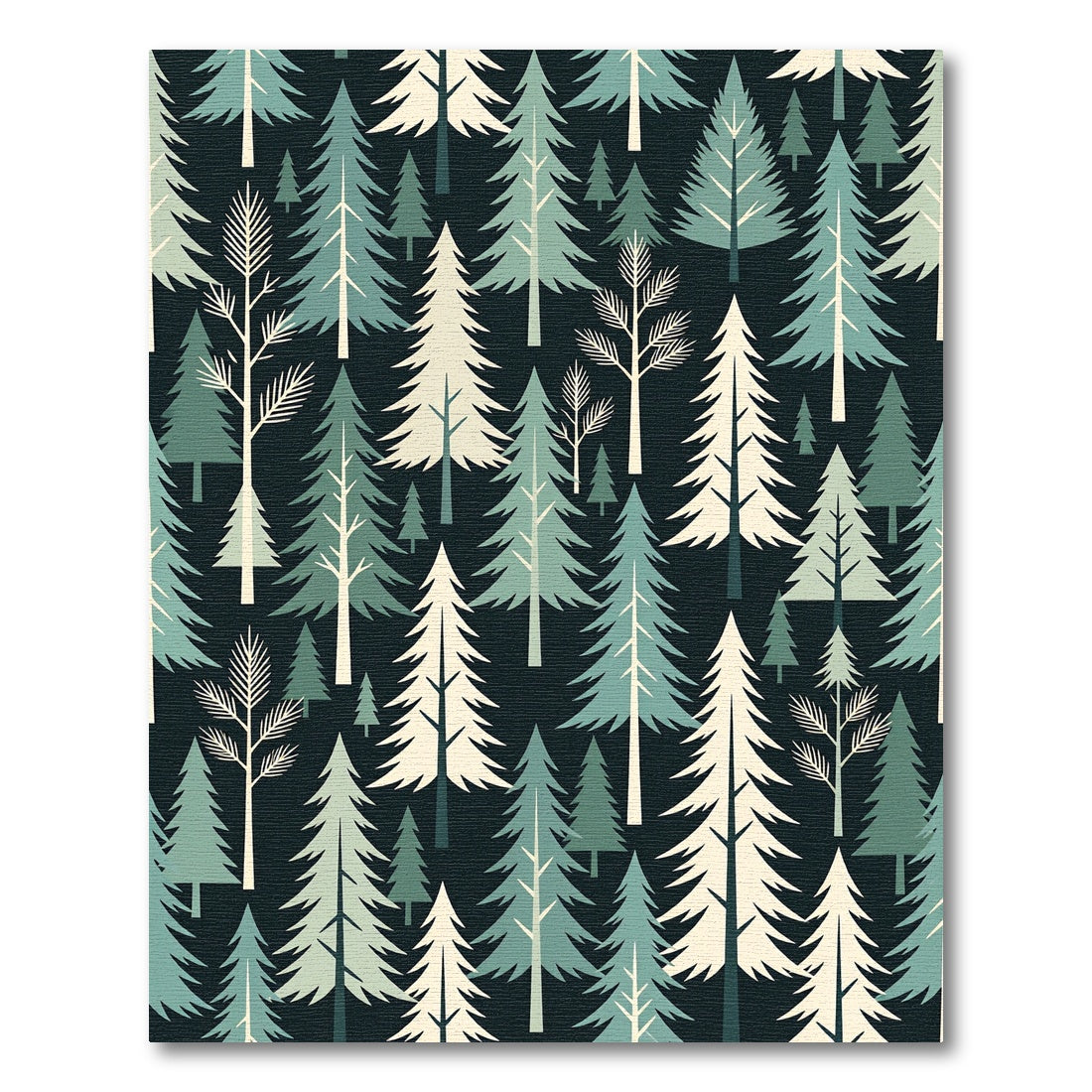 Modern Sage and Cream Forest Pine Rug