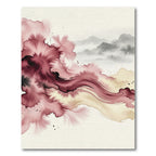 Crimson Wash Landscape Abstract Rug