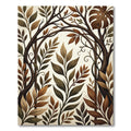 Earthy Brown Botanical Arch Foliage Rug