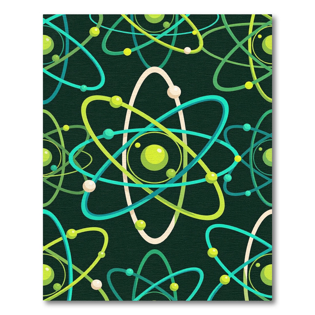 Sci Fi Green Electron Swirls Rug