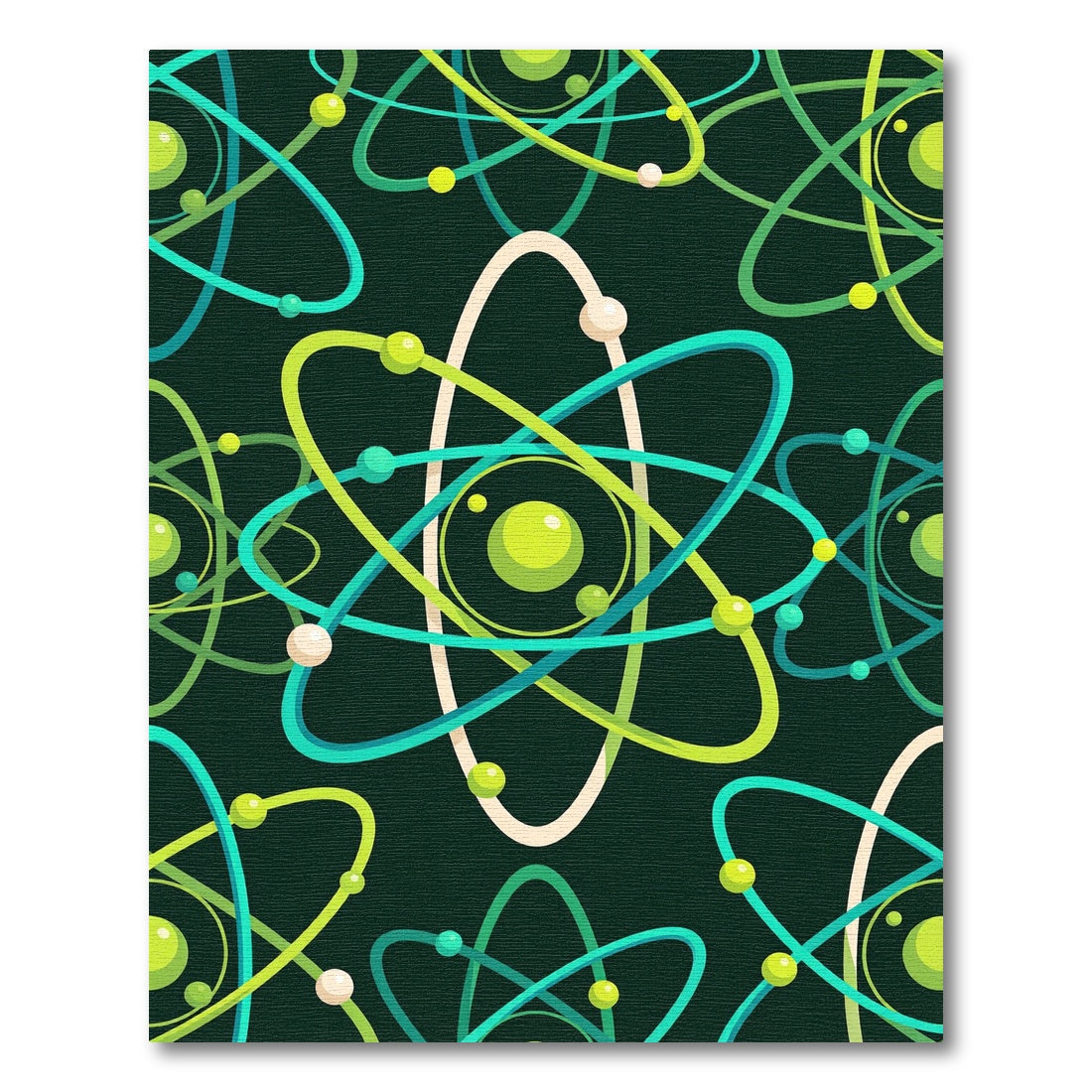 Sci Fi Green Electron Swirls Rug
