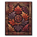 Rich Autumn Leaf Scrollwork Medallion Rug