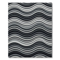 Monochromatic Gray Wavy Linear Illusion Rug