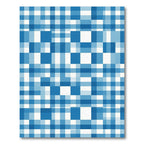 Blue Geometric Checked Grid Area Rug