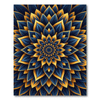 Golden Sapphire Radiant Floral Mandala Rug