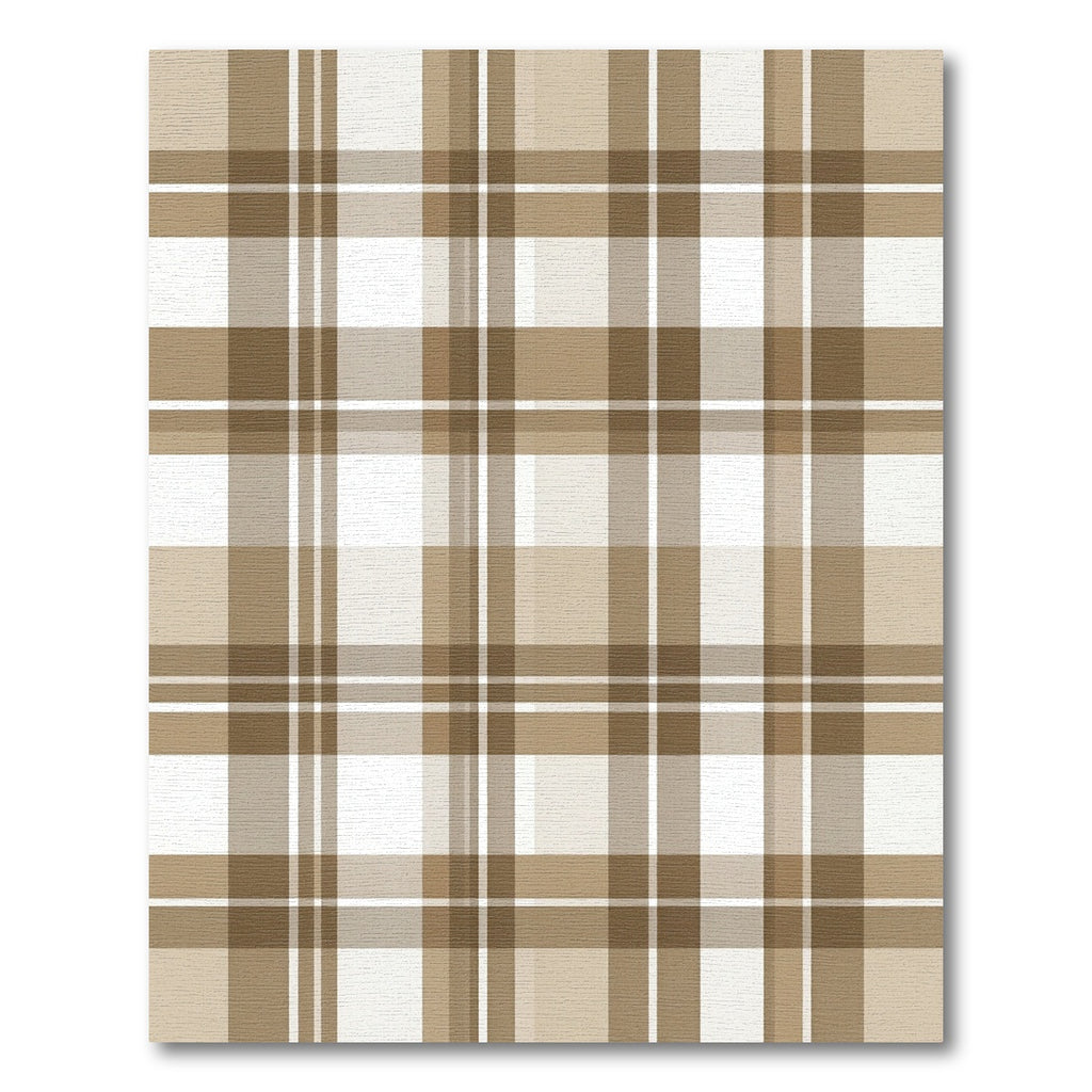 Brown and White Classic Plaid Rug