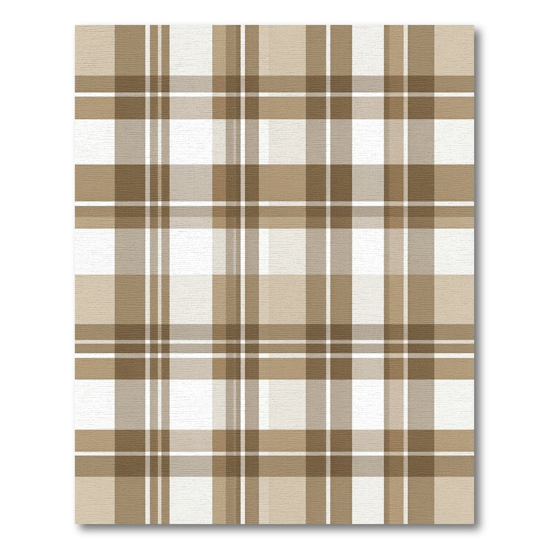 Brown and White Classic Plaid Rug