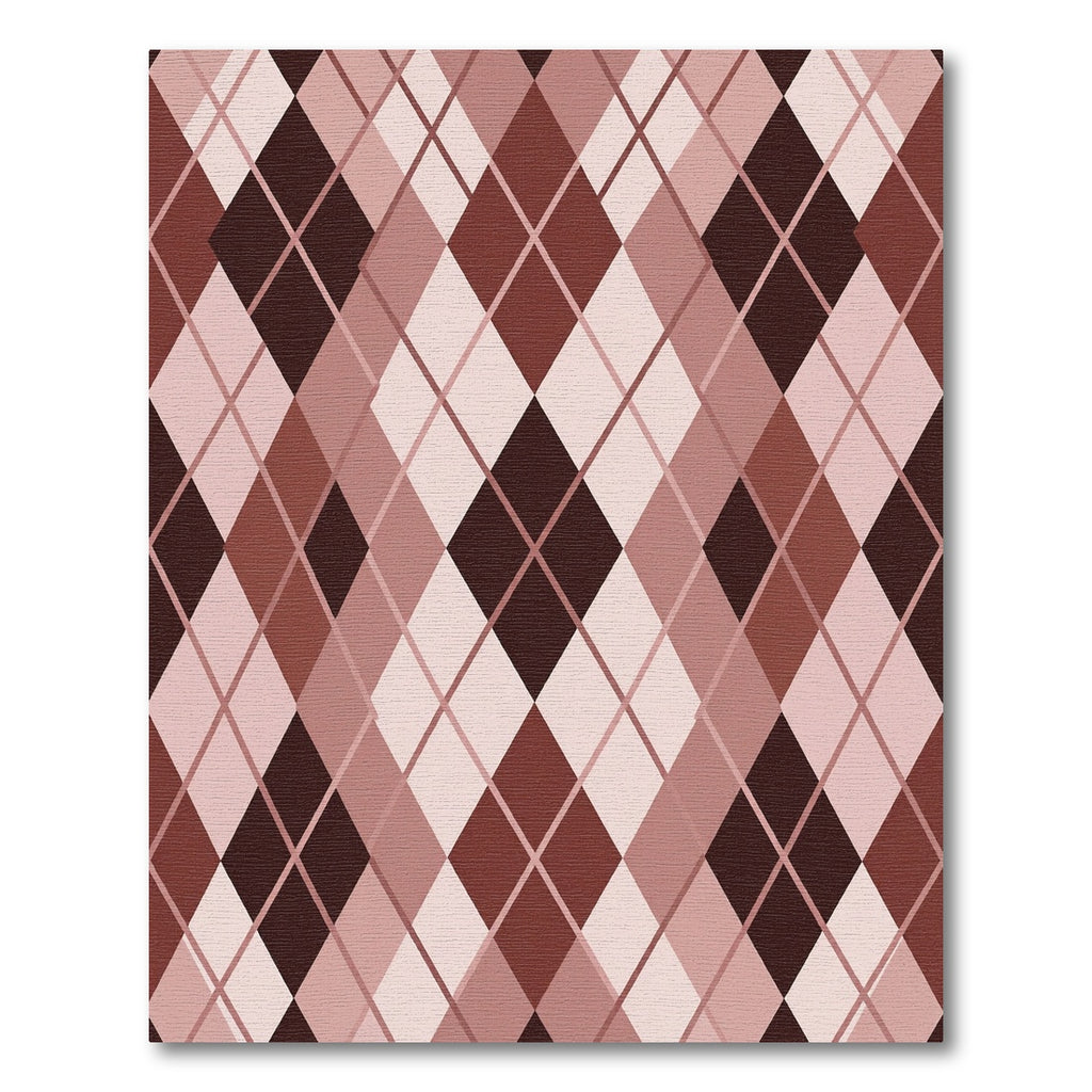 Classic Brown Argyle Geometric Diamond Rug