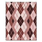 Classic Brown Argyle Geometric Diamond Rug