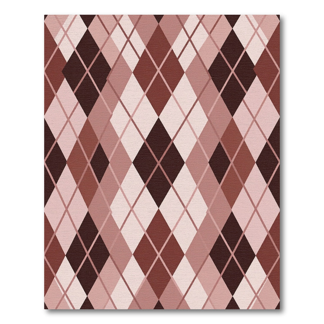 Classic Brown Argyle Geometric Diamond Rug