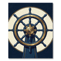 Classic Navy Gold Ship Wheel Rug