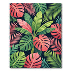 Vibrant Tropical Leaf Foliage Collage Rug