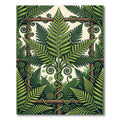 Lush Green Botanical Fern Trellis Art Rug
