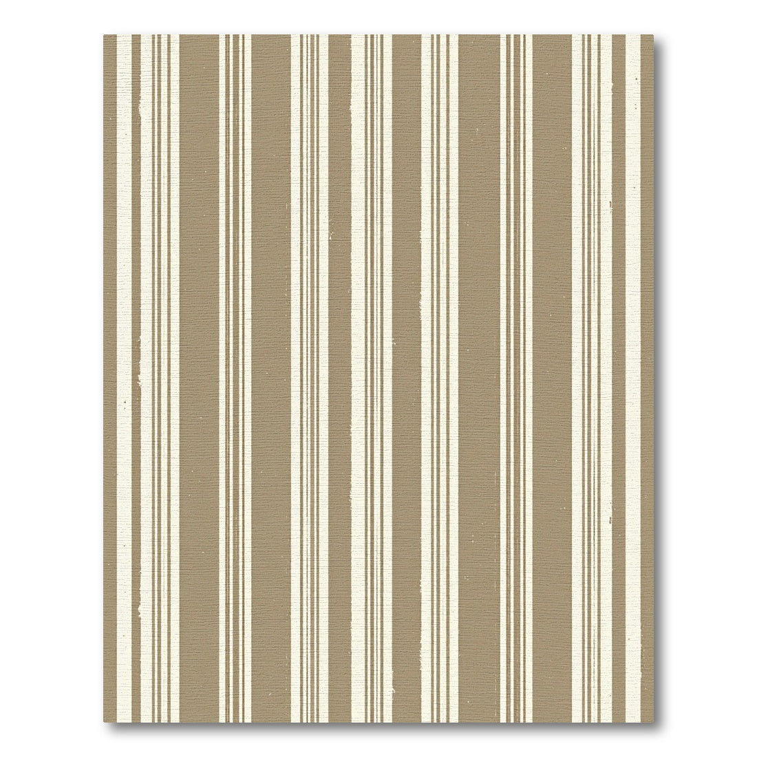 Earthy Taupe and Cream Linear Stripe Rug