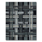 Monochrome Woven Plaid Stripe Combination Rug