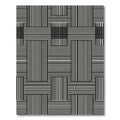 Minimalist Monochrome Interlocking Geometric Stripe Rug