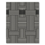 Minimalist Monochrome Interlocking Geometric Stripe Rug
