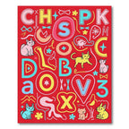 Cute Colorful Cat Alphabet Art Rug