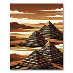 Golden Ancient Pyramid Landscape Rug