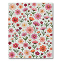 Pink Orange Flower Meadow Whimsical Rug