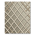 Neutral Taupe Angular Lattice Grid Rug