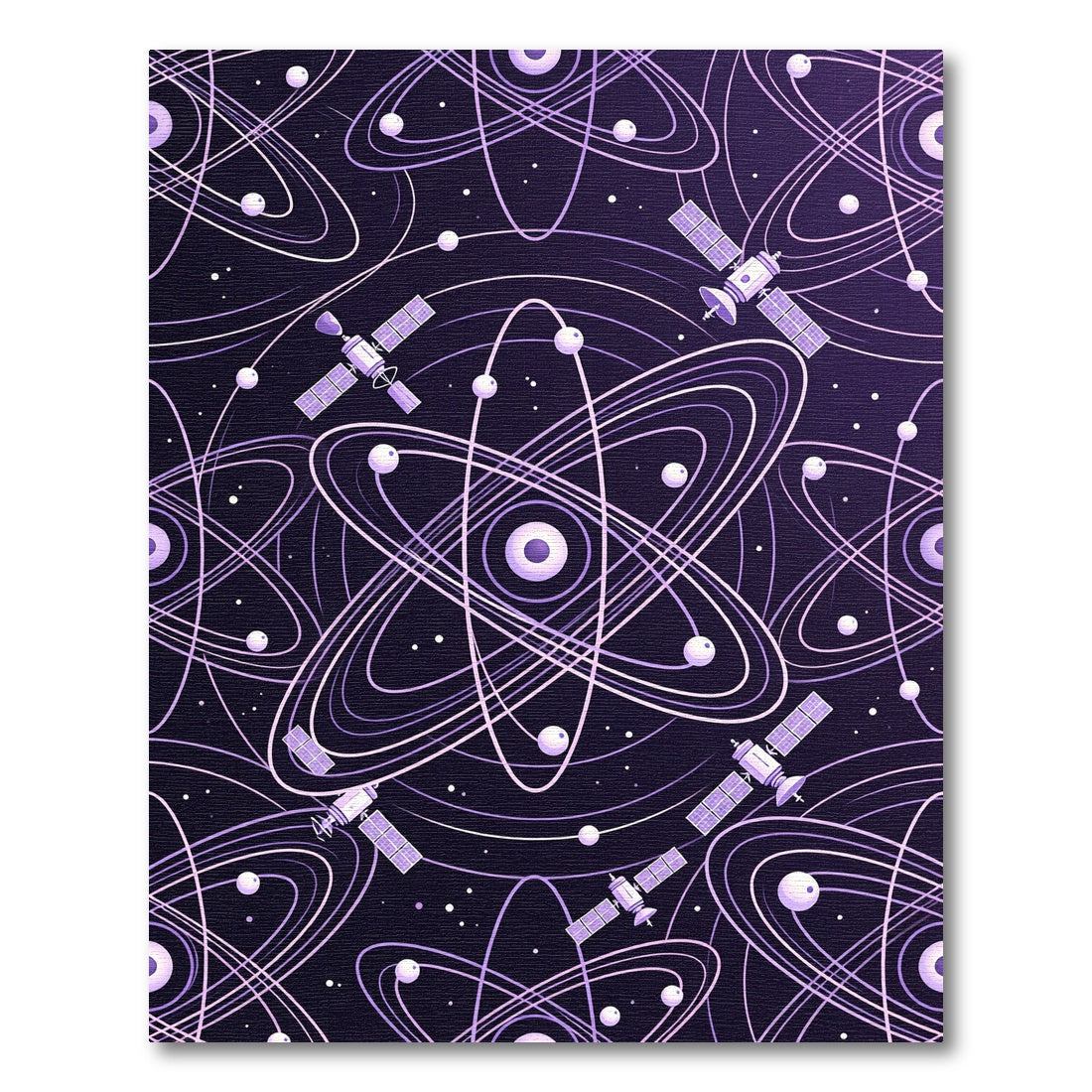 Purple Atom Satellite Cosmos Rug