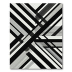 Monochrome Geometric Intersecting Linear Art Rug