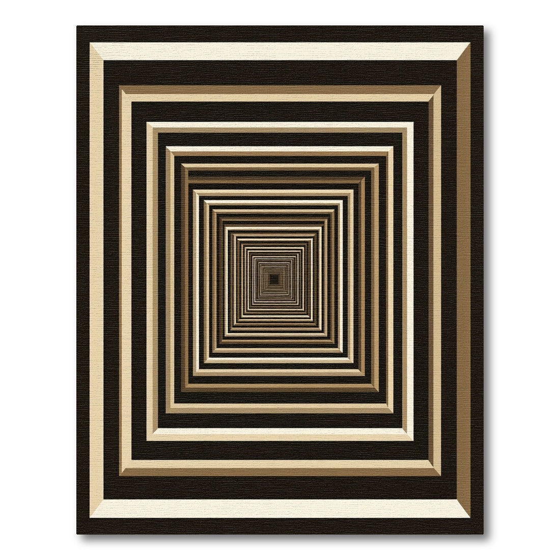 Monochrome Geometric Infinite Square Tunnel Rug
