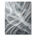 Ethereal White Abstract Flowing Wave Rug