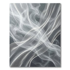 Ethereal White Abstract Flowing Wave Rug